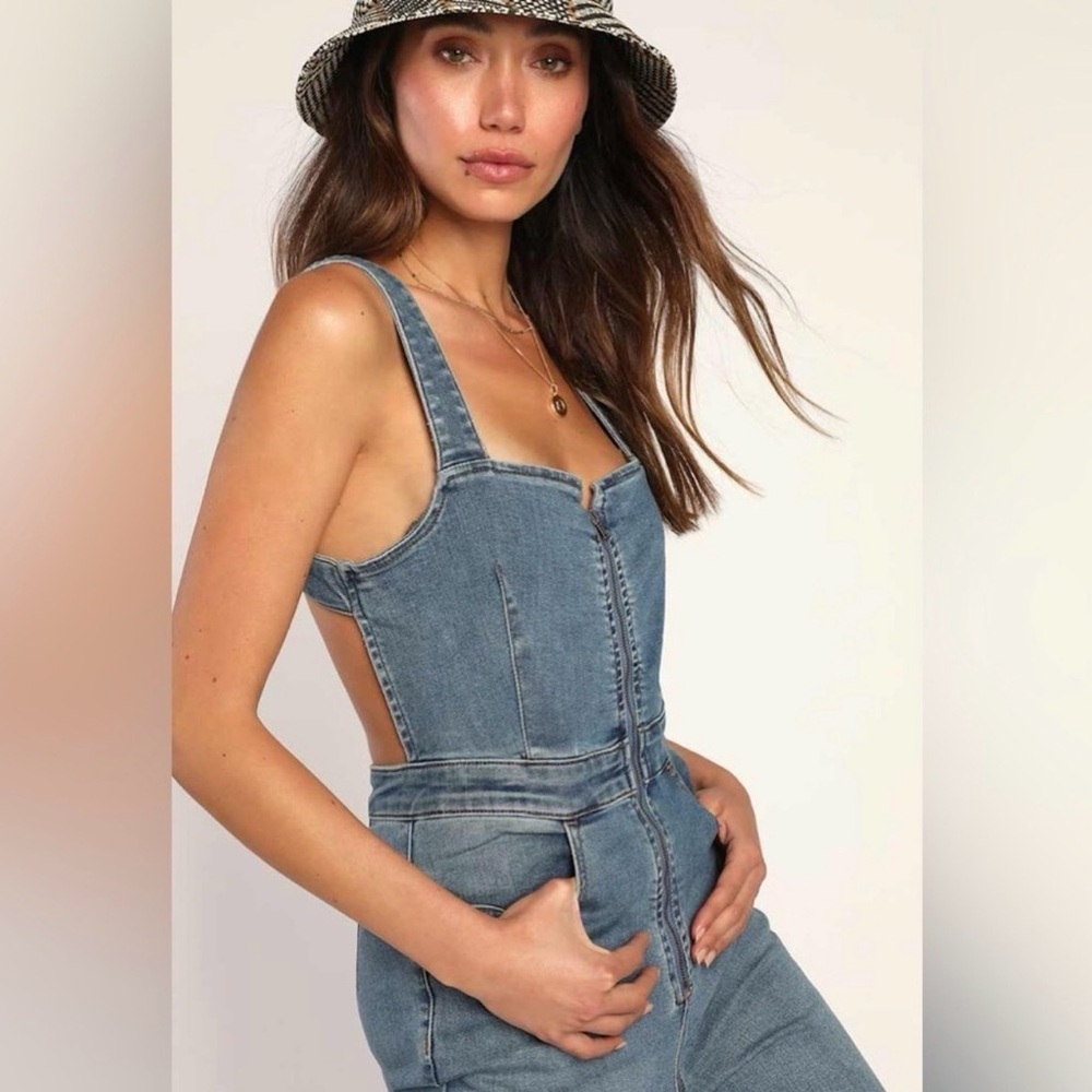 We the Free CRVY 2ND Avenue One Piece Denim Jumpsuit | Retro Classic EUC 12 2564 - Picture 4 of 12